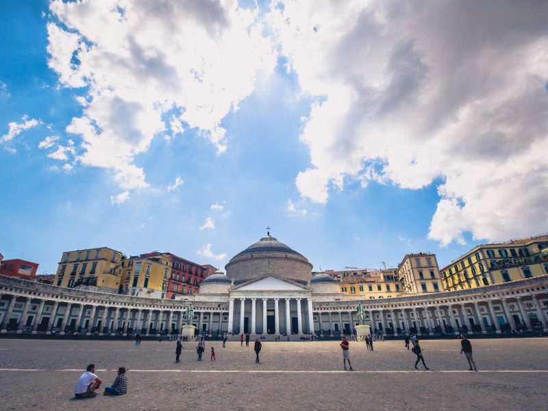 NAPLES, ITALY - 29 APRIL 2017: View of Piazza Plebiscito during the day